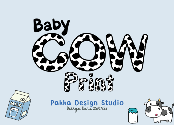 Baby Cow Print Font: A Playful Typeface for Small Brands